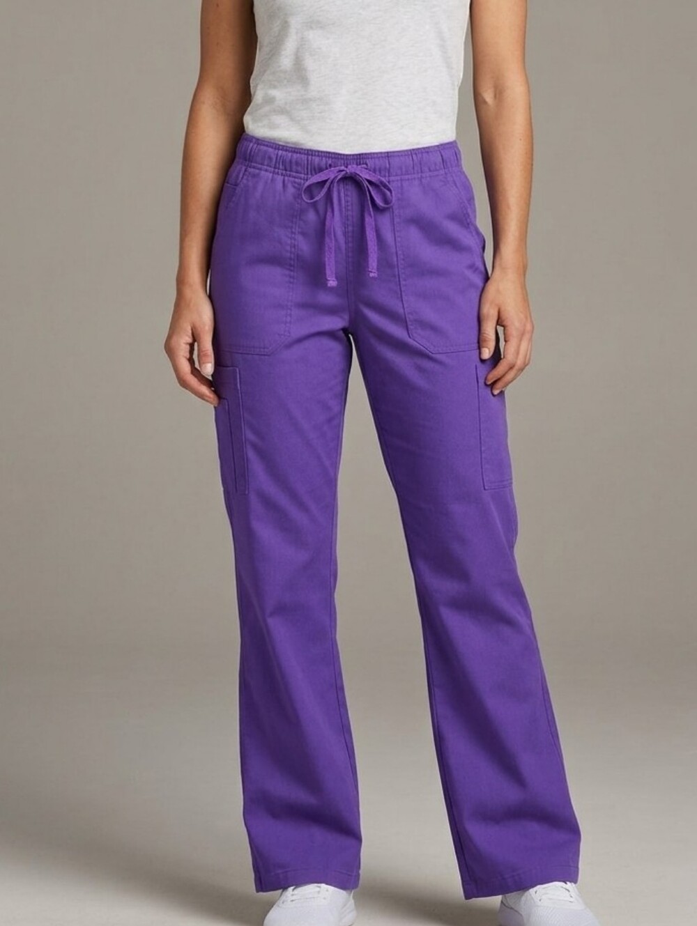 ​Reina Uniforms Purple Flare Cargo Scrub Pants - Size S